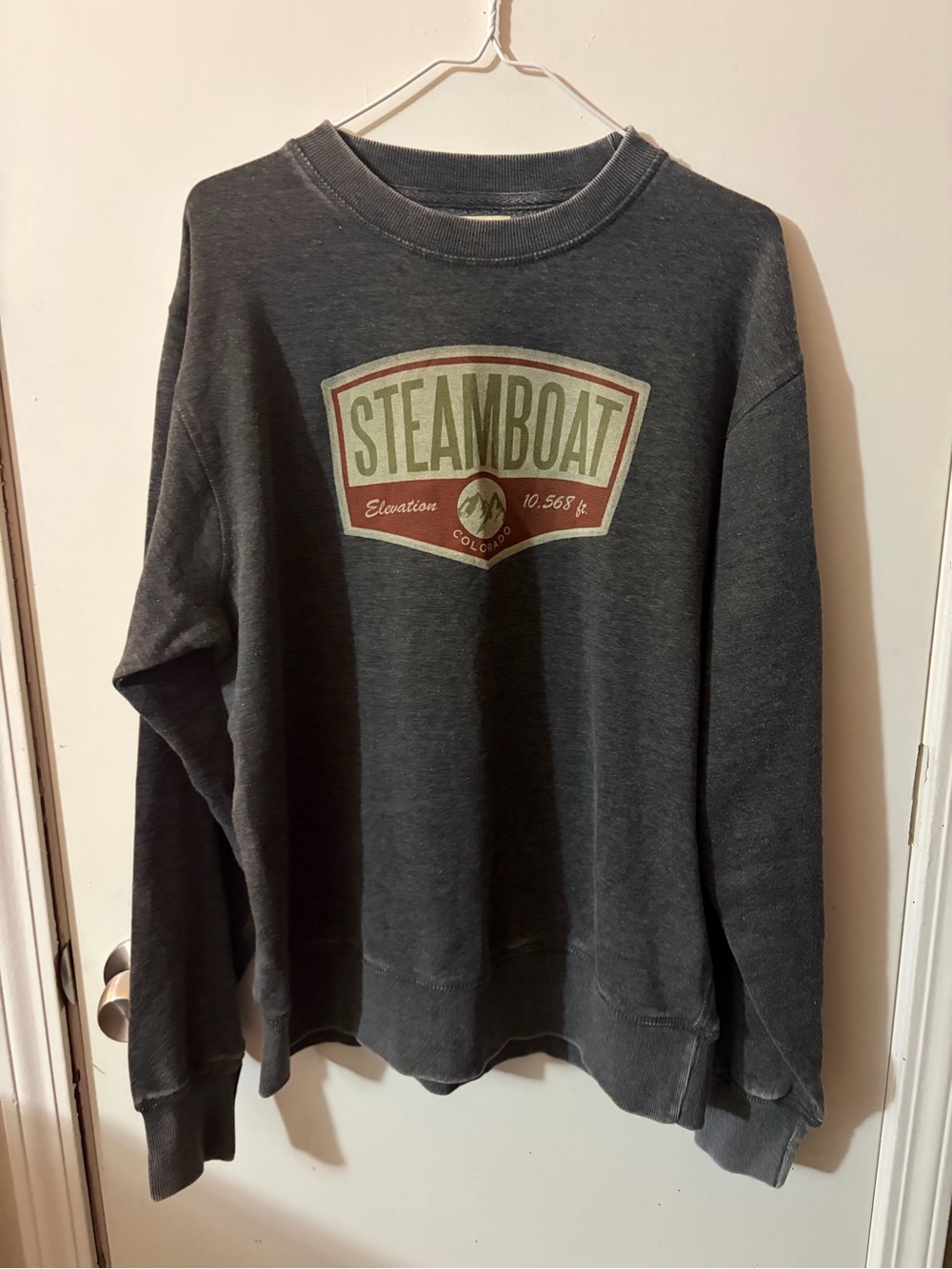 NWOT Women’s Blue 84 Large Steamboat Colorado Graphic Crewneck Charcoal Tote16
